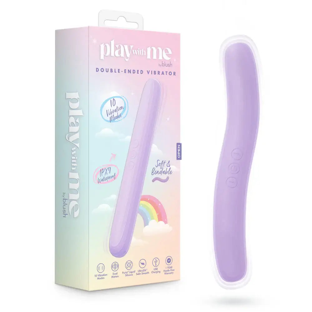 Blush Novelties® Play With Me Double-Ended Vibrator – Dual Motor 10 Modes Lavender