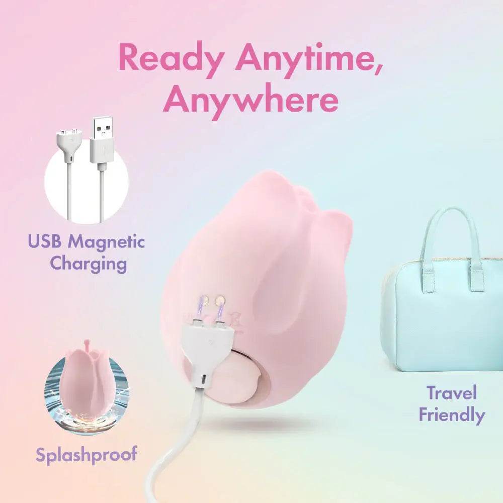 Blush Novelties® | Play With Me Romantic Rose Vibrator, 3 Rosebud Heads & 10 Modes Pink