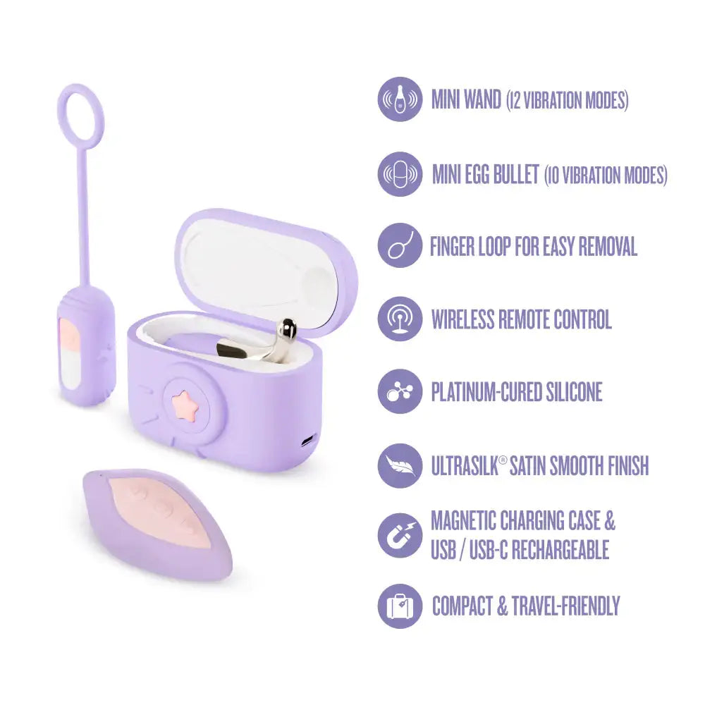 Blush Novelties® Play With Me Snapstar 4 Piece Vibrator Set Lavender