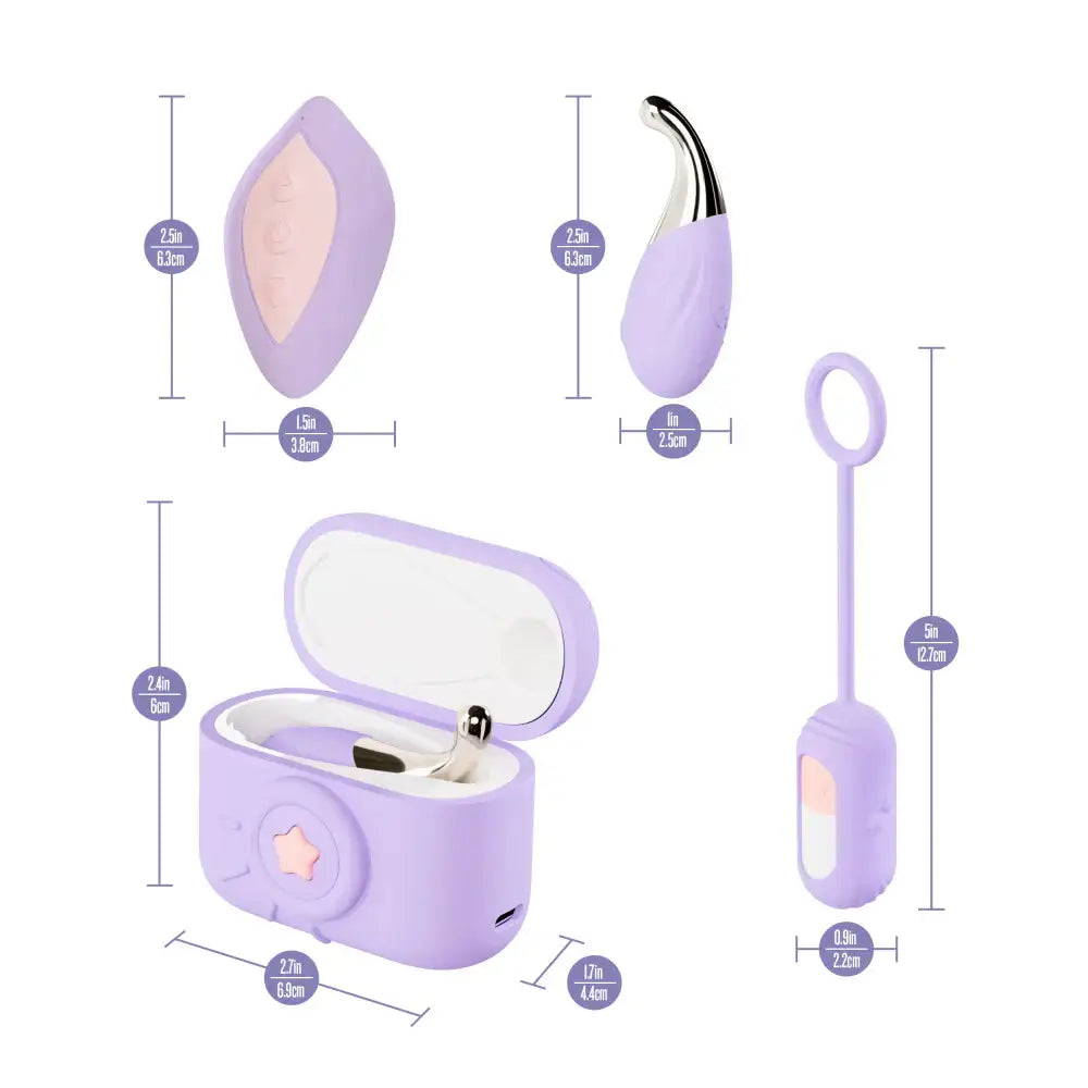 Blush Novelties® Play With Me Snapstar 4 Piece Vibrator Set Lavender
