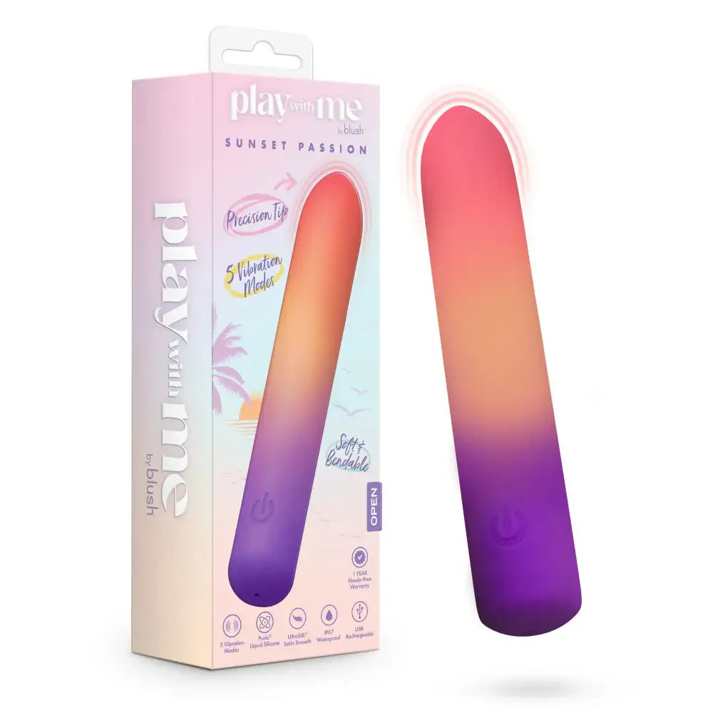 Blush Novelties® Play with Me Sunset Passion 6’’ Bullet Vibrator Multicolor