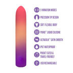 Blush Novelties® Play with Me Sunset Passion 6’’ Bullet Vibrator Multicolor
