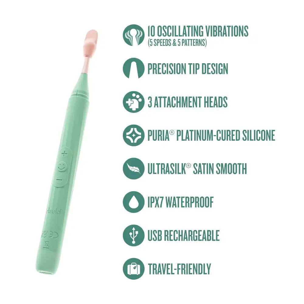 Blush Novelties® Sage Oscillating Wand Vibrator – Precision Tip & 3 Attachments