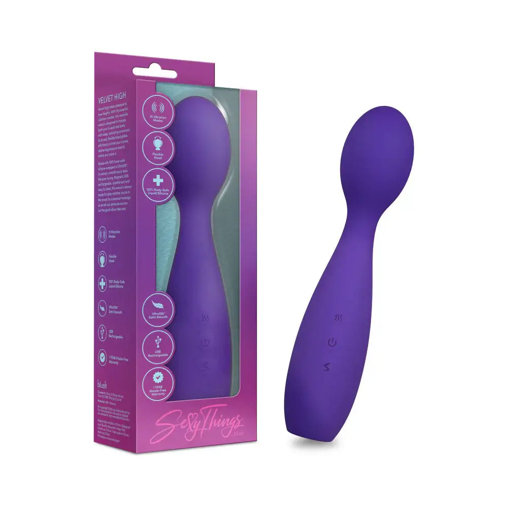 Blush Novelties® Sexy Things Velvet High Wand Vibrator Purple