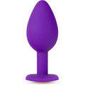 Blush Novelties® Temptasia Bling Plug - Heart-Shaped Silicone Anal with Gemstone Small / Purple