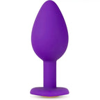Blush Novelties® Temptasia Bling Plug - Heart-Shaped Silicone Anal with Gemstone Small / Purple