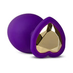 Blush Novelties® Temptasia Bling Plug - Heart-Shaped Silicone Anal with Gemstone Small / Purple