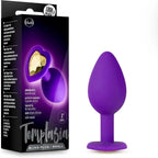 Blush Novelties® Temptasia Bling Plug - Heart-Shaped Silicone Anal with Gemstone Small / Purple