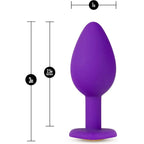 Blush Novelties® Temptasia Bling Plug - Heart-Shaped Silicone Anal with Gemstone Small / Purple
