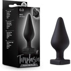 Blush Novelties® Temptasia F*ck Me Butt Plug - Flexible Silicone | Heart-Shaped Base | Conical Taper Black