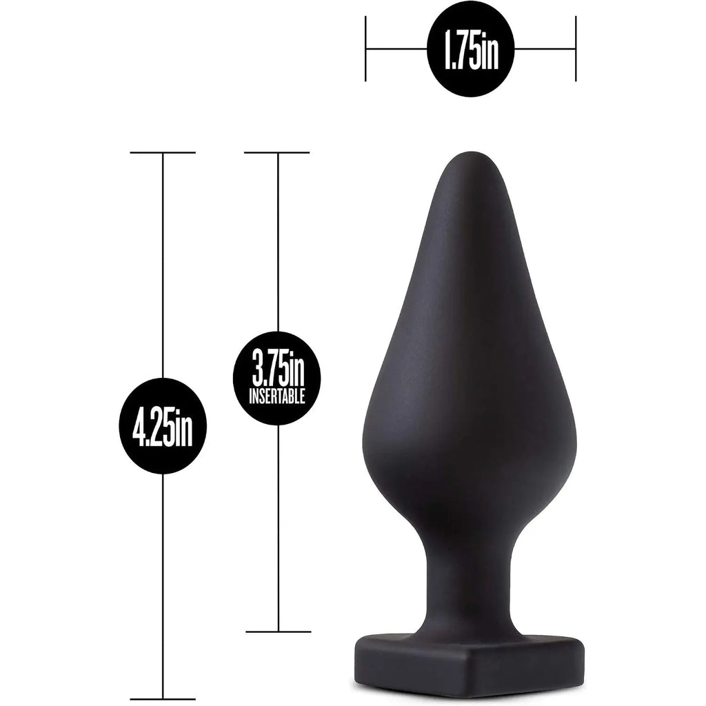 Blush Novelties® Temptasia F*ck Me Butt Plug - Flexible Silicone | Heart-Shaped Base | Conical Taper Black