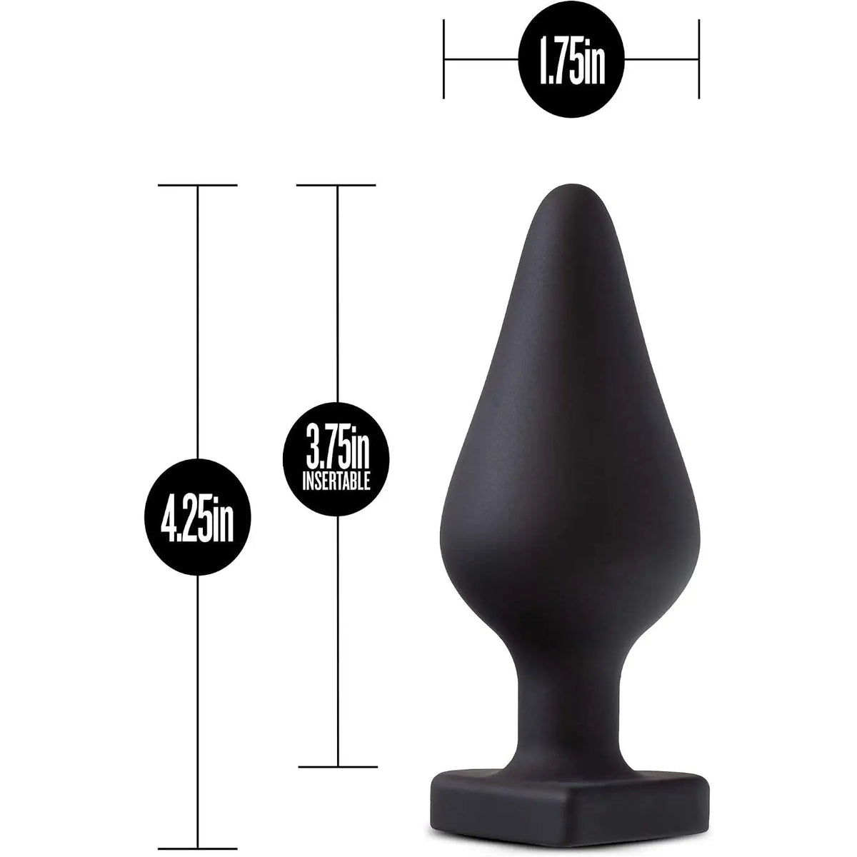 Blush Novelties® Temptasia F*ck Me Butt Plug - Flexible Silicone | Heart-Shaped Base | Conical Taper Black