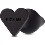 Blush Novelties® Temptasia F*ck Me Butt Plug - Flexible Silicone | Heart-Shaped Base | Conical Taper Black
