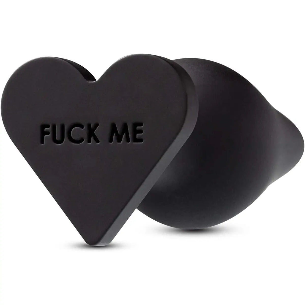 Blush Novelties® Temptasia F*ck Me Butt Plug - Flexible Silicone | Heart-Shaped Base | Conical Taper Black