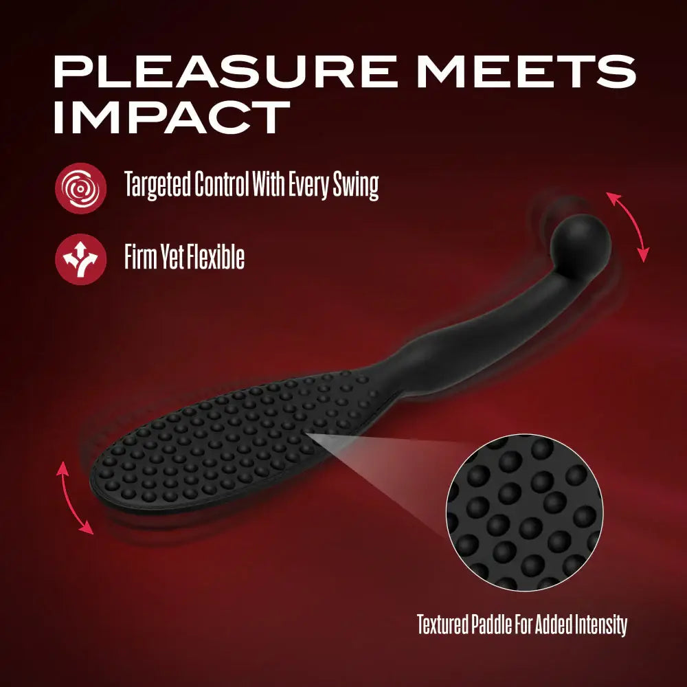 Blush Novelties® Temptasia Governess Dual-Function Silicone Paddle & Dildo Black