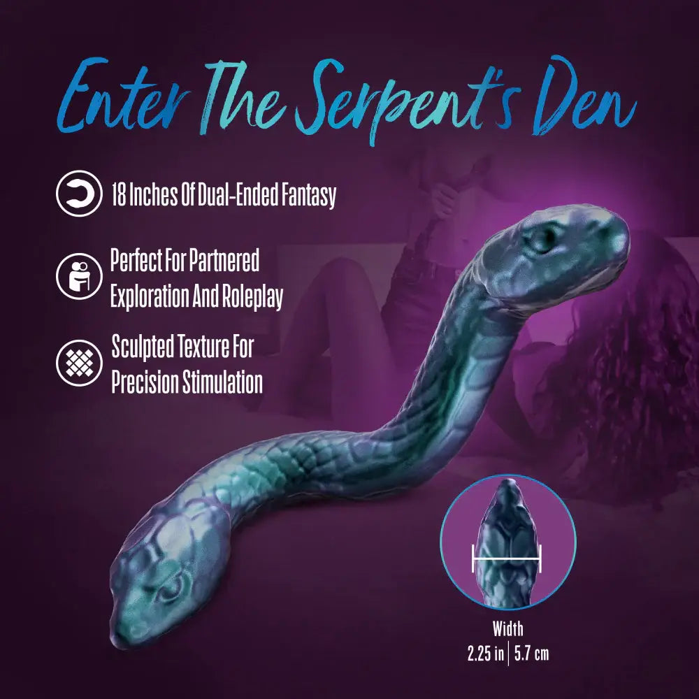 Blush Novelties® Temptasia Twin Python Double-Ended Dildo – 18’’ Posable Silicone Multicolor