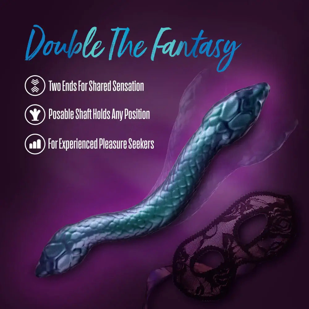 Blush Novelties® Temptasia Twin Python Double-Ended Dildo – 18’’ Posable Silicone Multicolor
