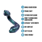 Blush Novelties® Temptasia Twin Python Double-Ended Dildo – 18’’ Posable Silicone Multicolor