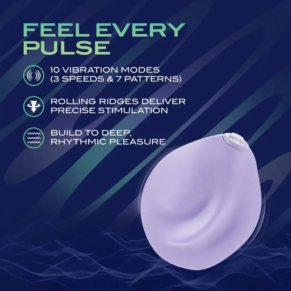Blush Novelties® URSELF™ PulsePad Double-Sided Silicone Grinder Vibrator, 10 Modes Wireless Remote Lilac