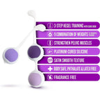 Blush Novelties® Wellness Kegel Training Kit - 6-Piece Weighted Pelvic Floor Exercise Set Purple