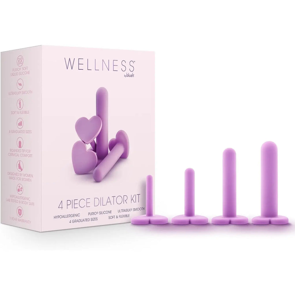 Blush Novelties® Wellness Silicone Dilator Set - 4-Piece Vaginal Kit Purple