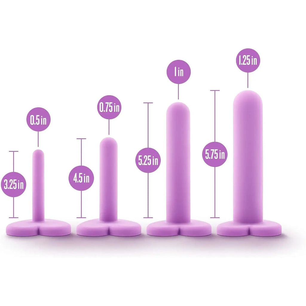 Blush Novelties® Wellness Silicone Dilator Set - 4-Piece Vaginal Kit Purple