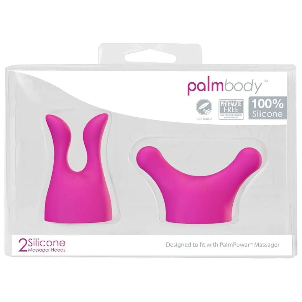 BMS PalmBody Silicone Massager Attachments - 2-Piece Set for Full Body Relief Hot Pink