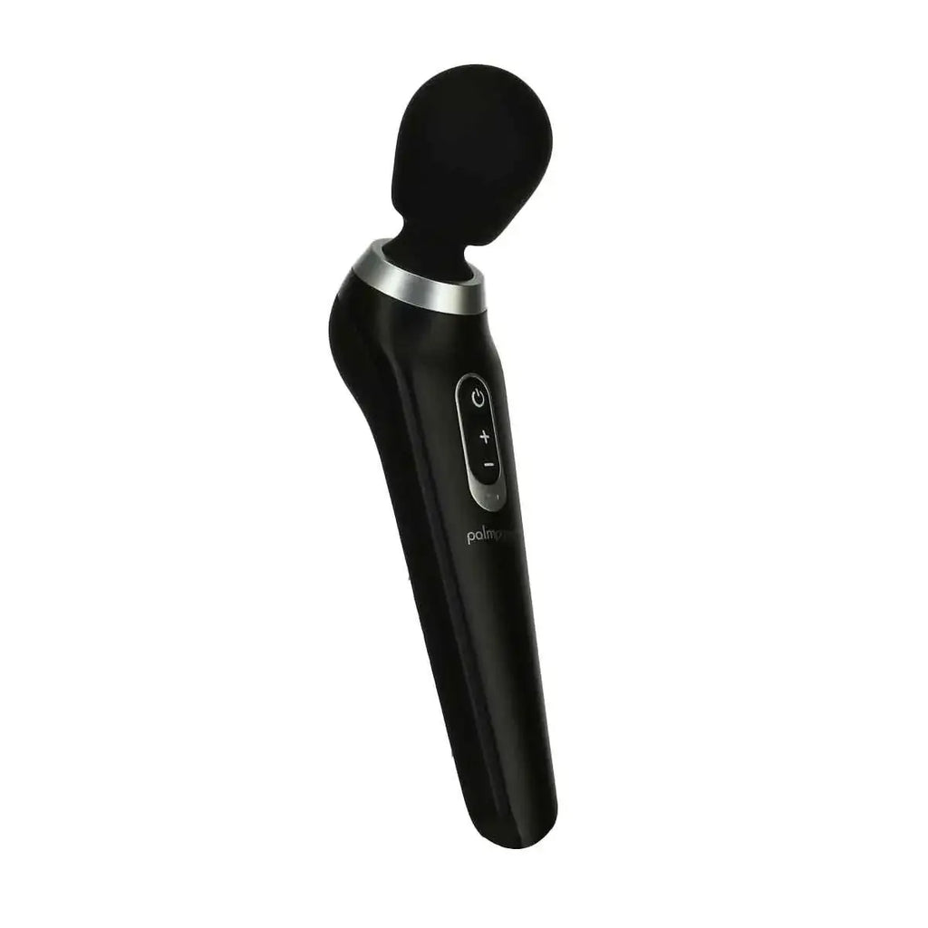 BMS PalmPower Extreme Rechargeable Wand Vibrator - Curved Handle & Flexible Head Black