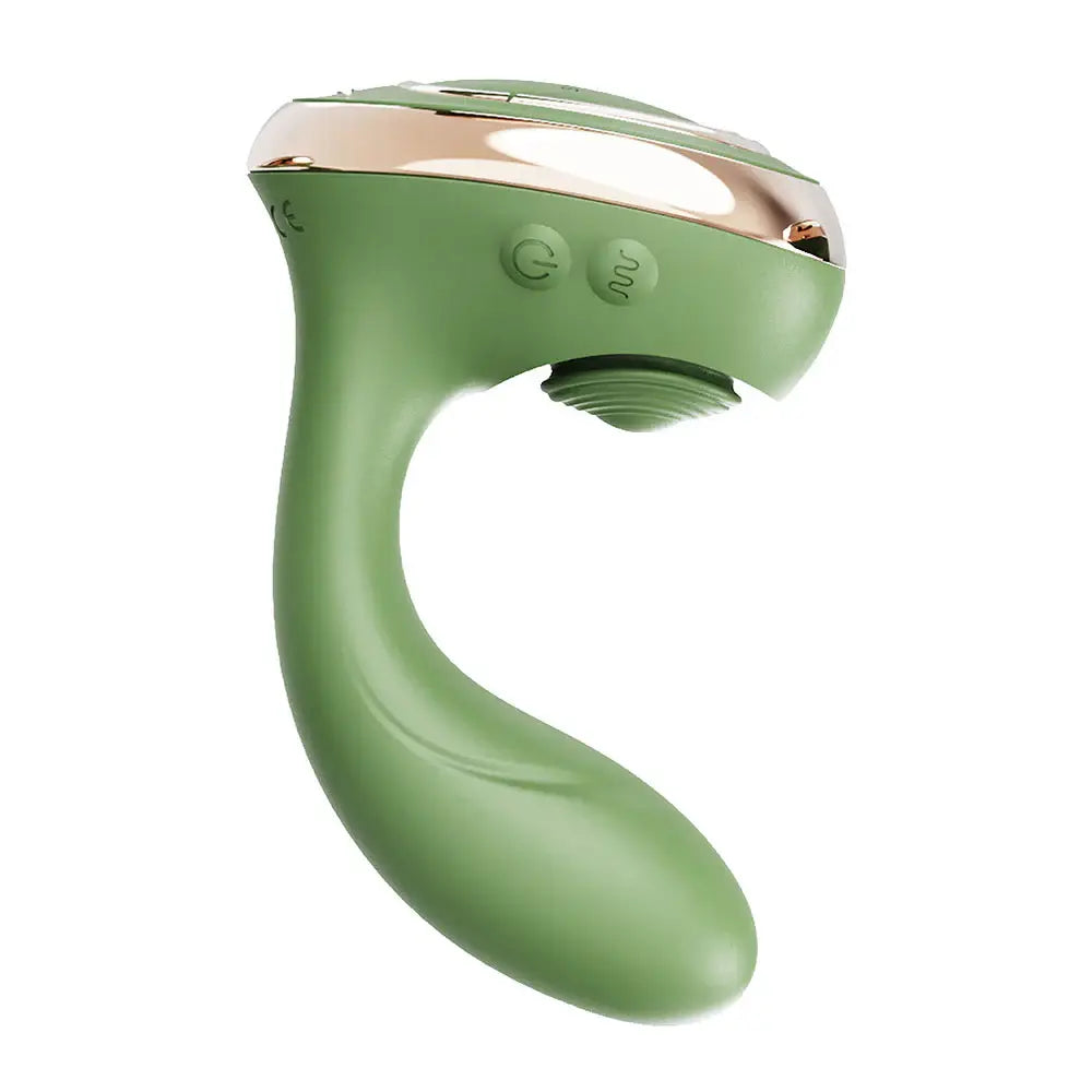BMS Swan Reign Luxury Dual Stimulator | Clitoral + G-Spot | IPX7 Waterproof Olive