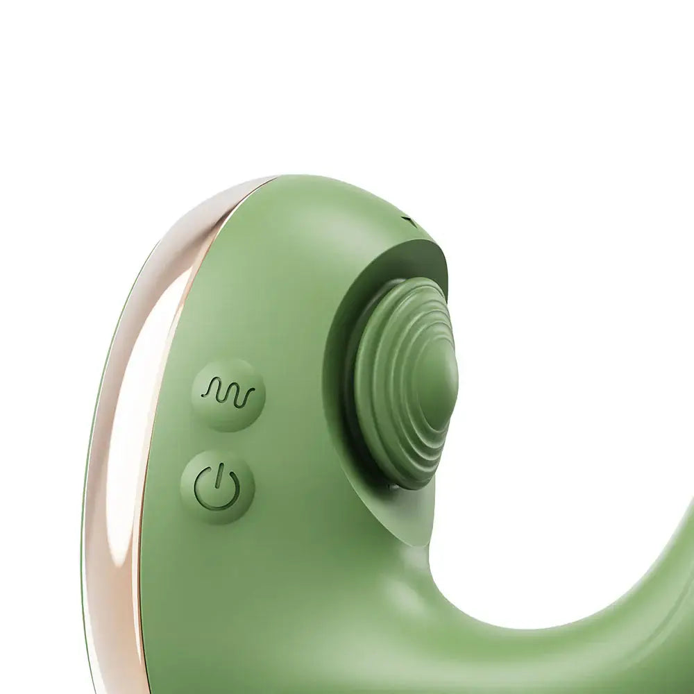 BMS Swan Reign Luxury Dual Stimulator | Clitoral + G-Spot | IPX7 Waterproof Olive