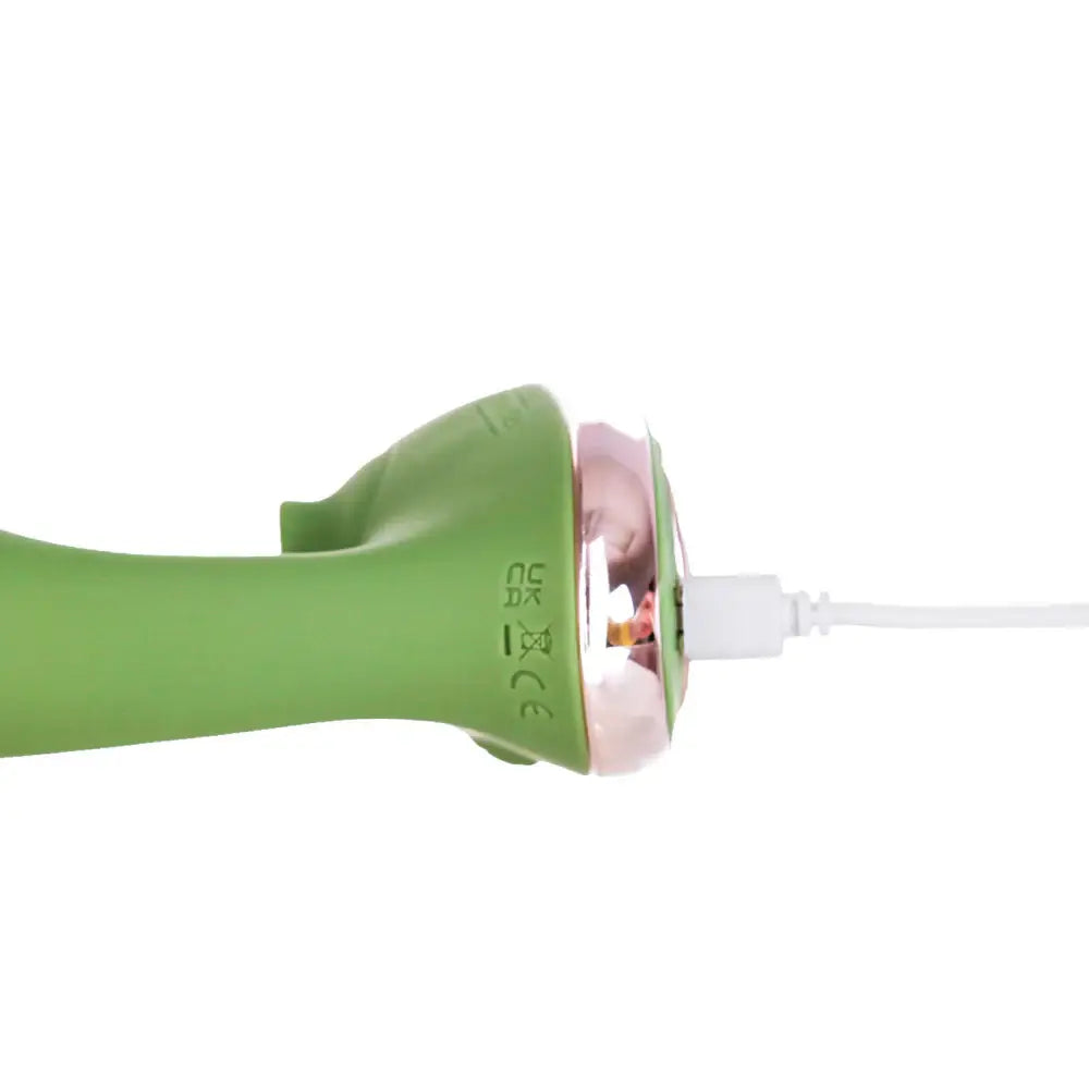 BMS Swan Reign Luxury Dual Stimulator | Clitoral + G-Spot | IPX7 Waterproof Olive
