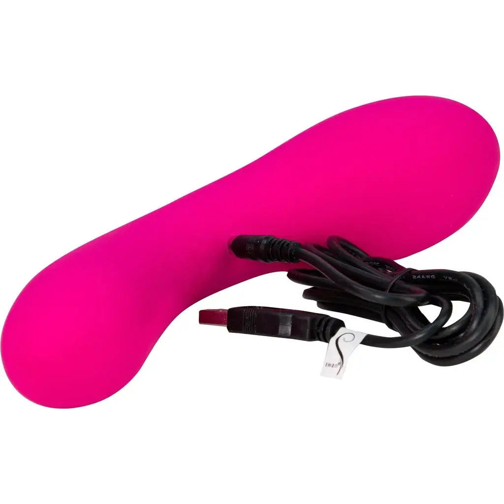 BMS Swan Wand Rechargeable Vibrator - Dual Motors with 7 Functions Each Hot Pink
