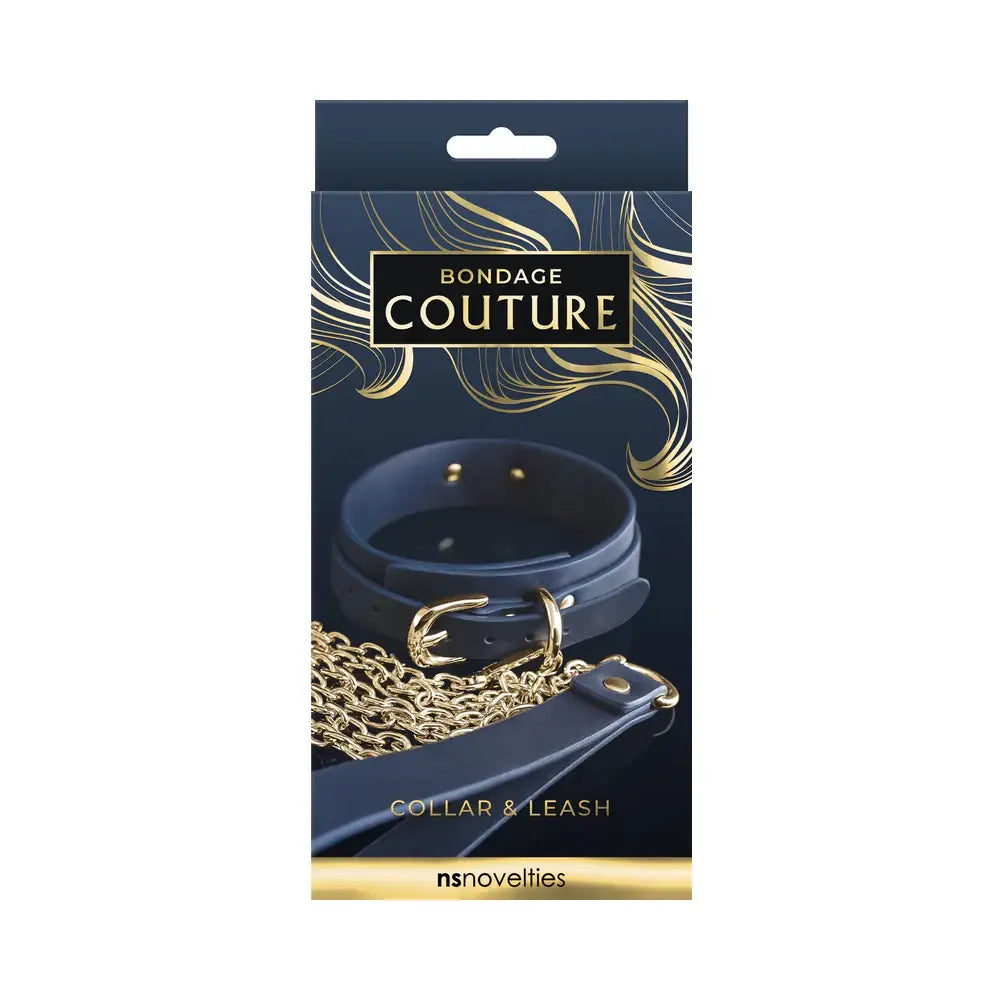 Bondage Couture Vinyl Collar and Leash - Restraints