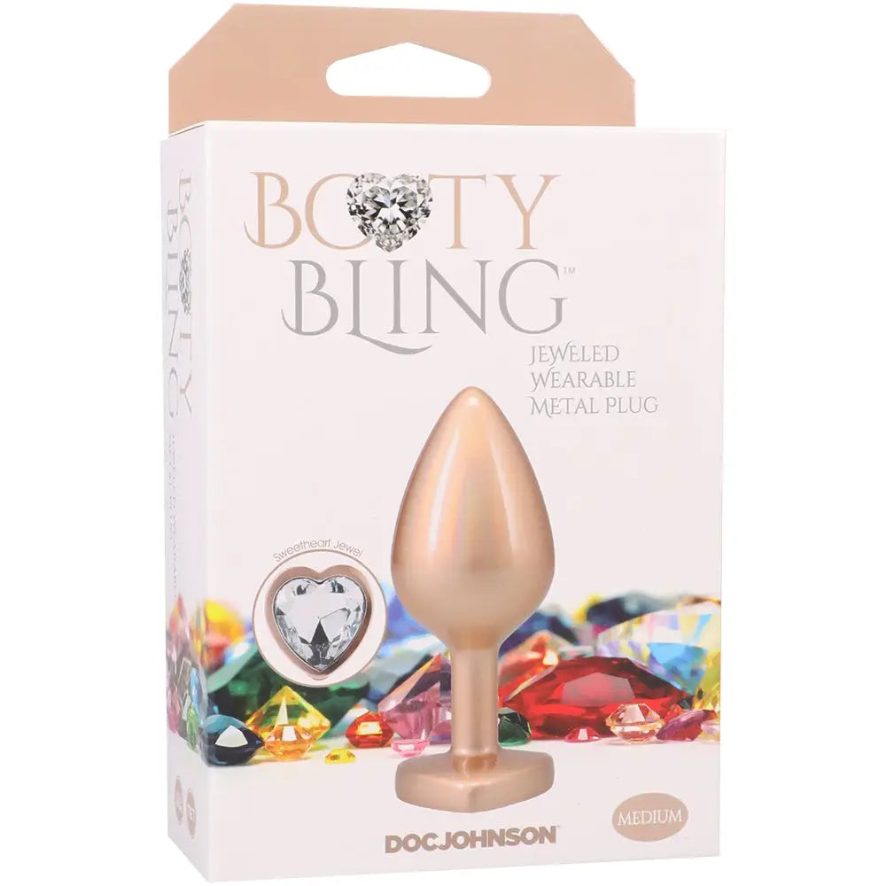 Booty Bling Heart Jeweled Metal Butt Plug