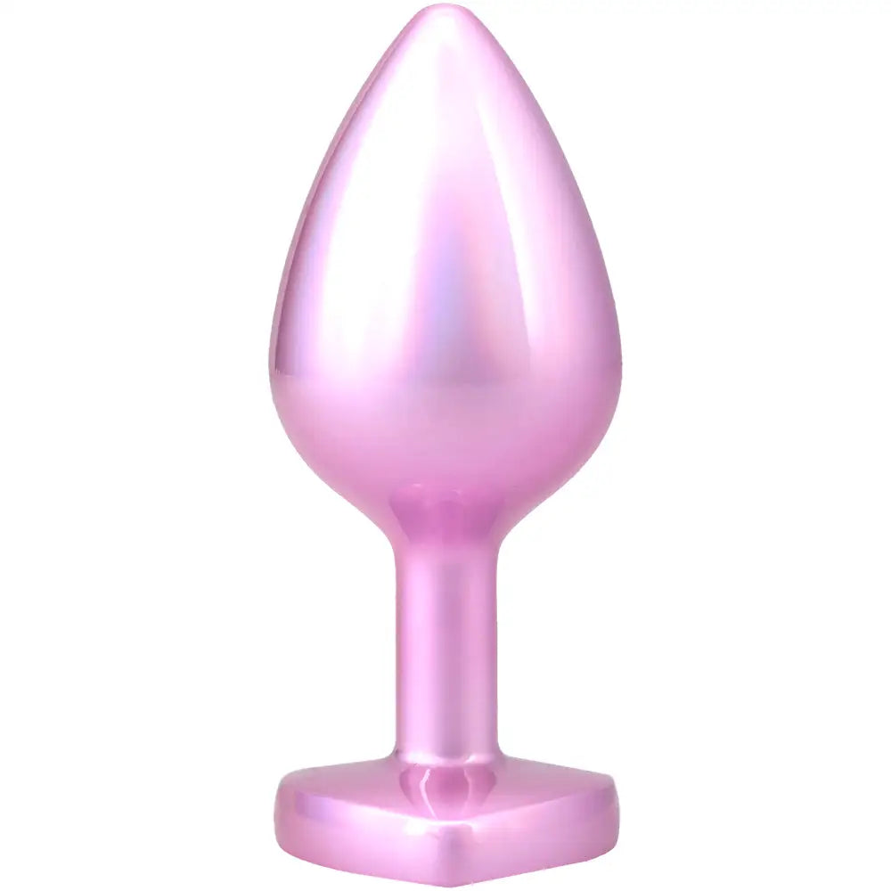 Pink / Medium Booty Bling Heart Jeweled Metal Butt Plug