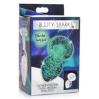 Booty Sparks™ Glow - In - The - Dark Glass Anal Plug - Butt