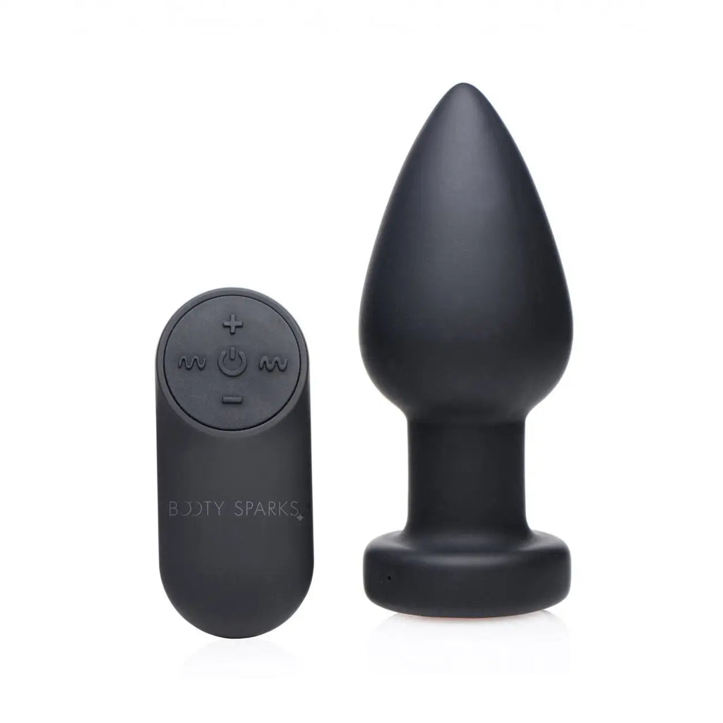 Booty Sparks™ Light Up Rechargeable Silicone Butt Plug - Large / Black