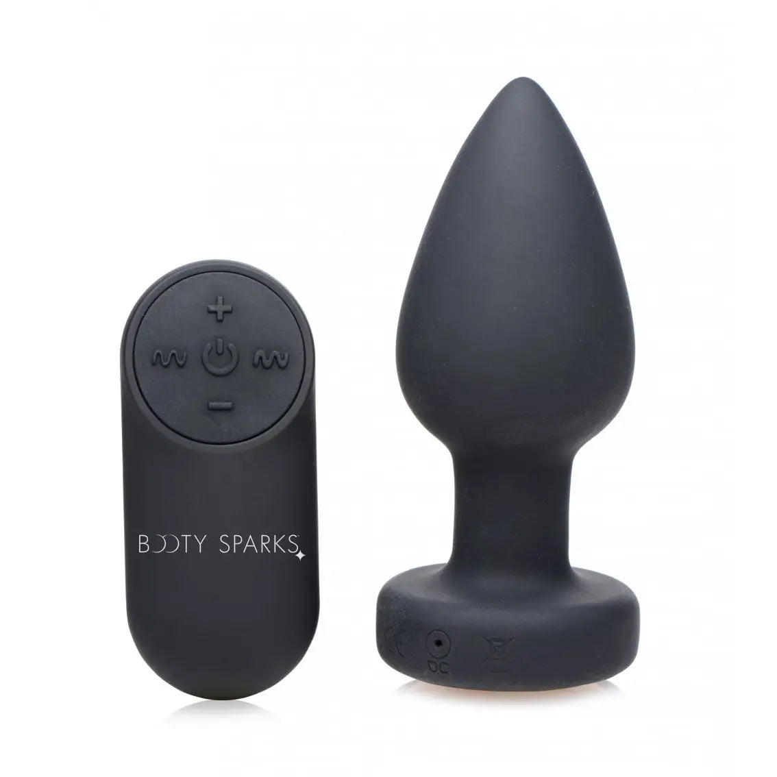 Booty Sparks™ Light Up Rechargeable Silicone Butt Plug - Medium / Black