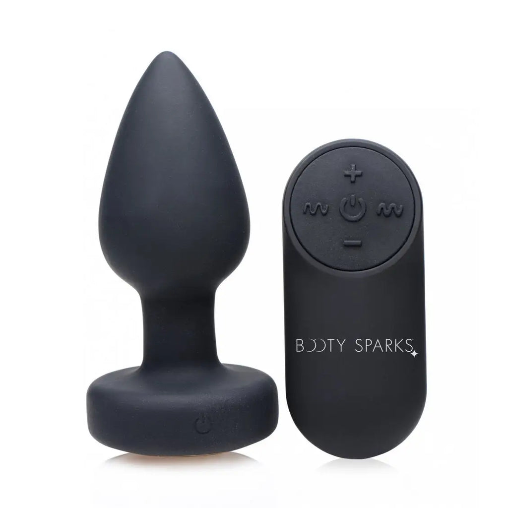 Booty Sparks™ Light Up Rechargeable Silicone Butt Plug - Small / Black