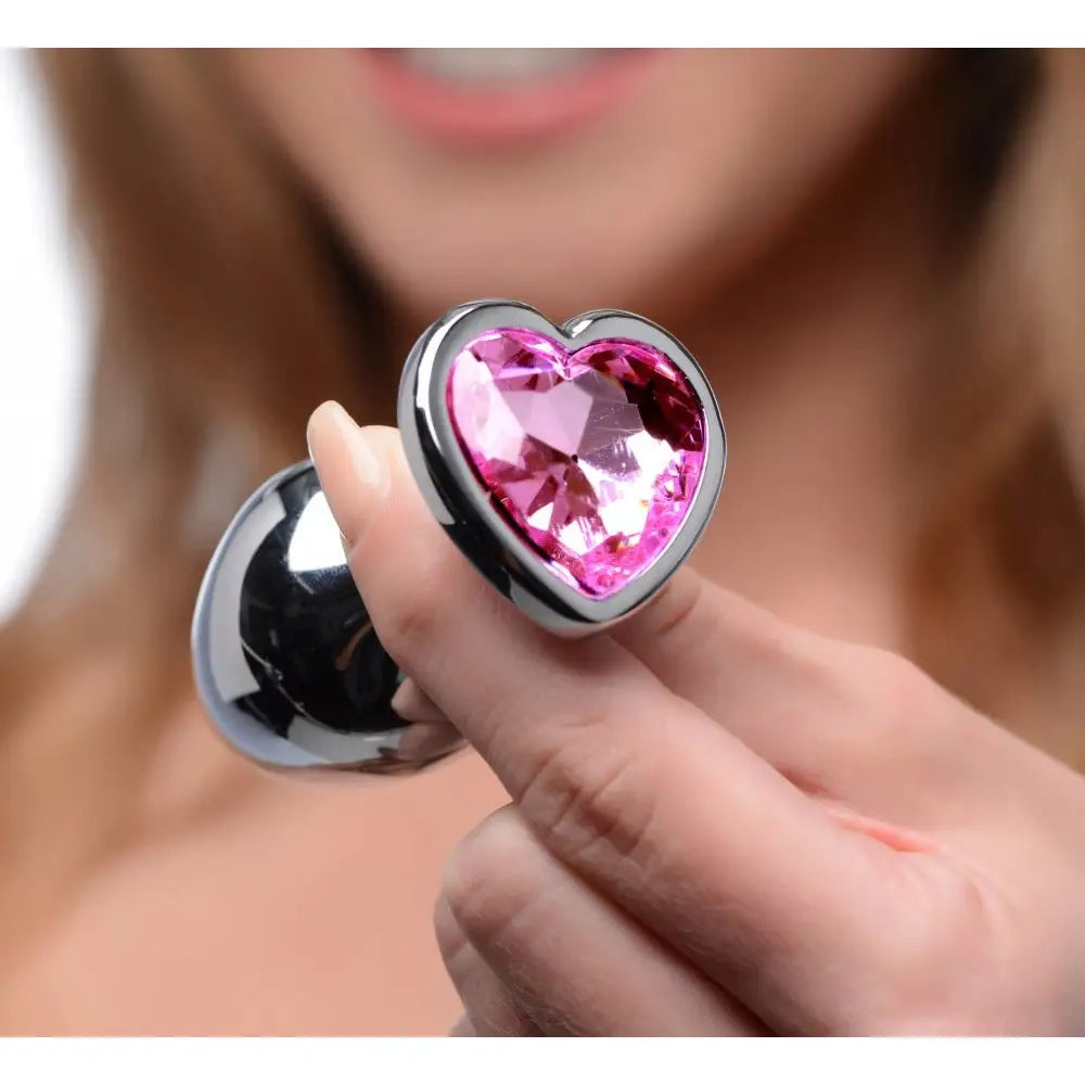 Booty Sparks™ Pink Heart Gem Anal Plug Set - Butt