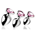 Booty Sparks™ Pink Heart Gem Anal Plug Set - Butt