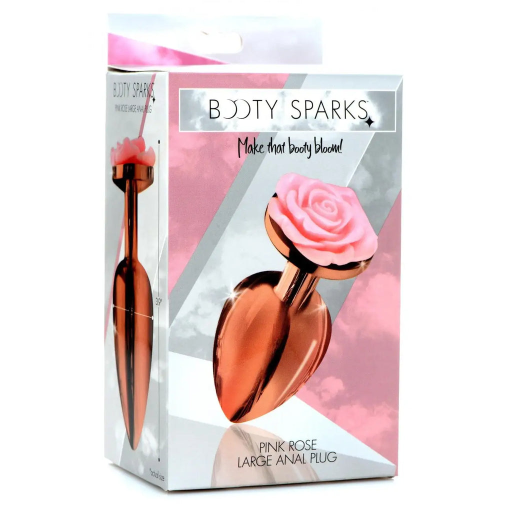 Booty Sparks™ Rose Gold Anal Plug with Pink Flower - Butt