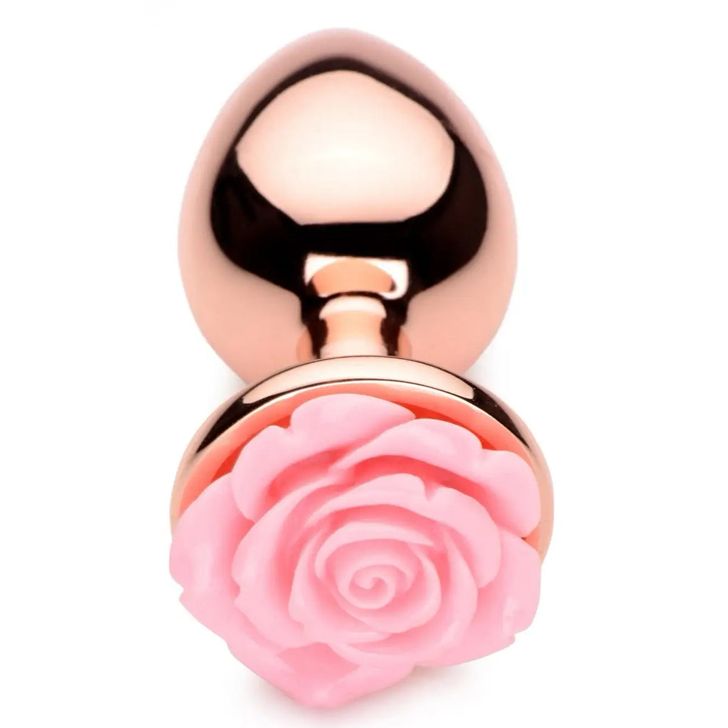 Booty Sparks™ Rose Gold Anal Plug with Pink Flower - Butt