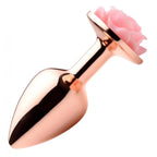 Booty Sparks™ Rose Gold Anal Plug with Pink Flower - Butt