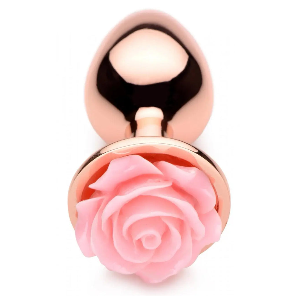 Booty Sparks™ Rose Gold Anal Plug with Pink Flower - Butt