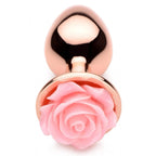 Booty Sparks™ Rose Gold Anal Plug with Pink Flower - Butt