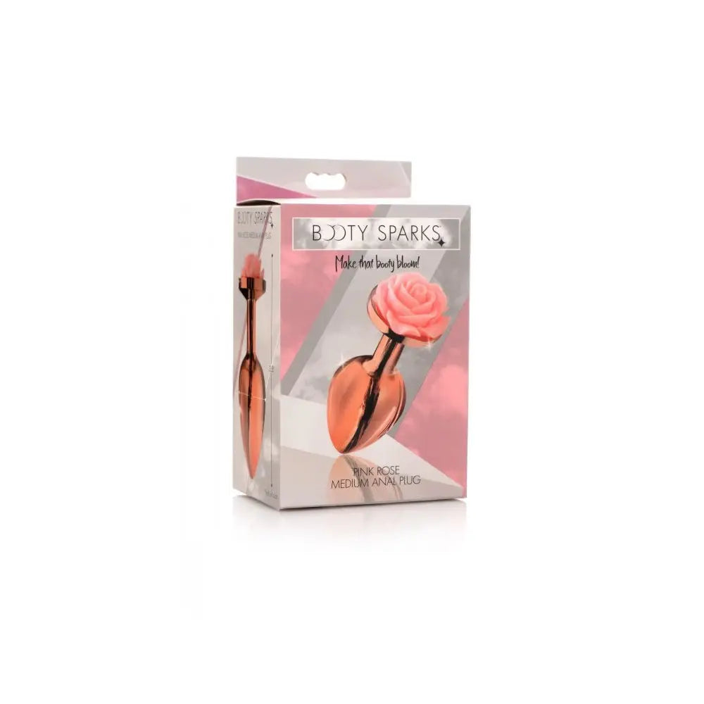 Booty Sparks™ Rose Gold Anal Plug with Pink Flower - Butt