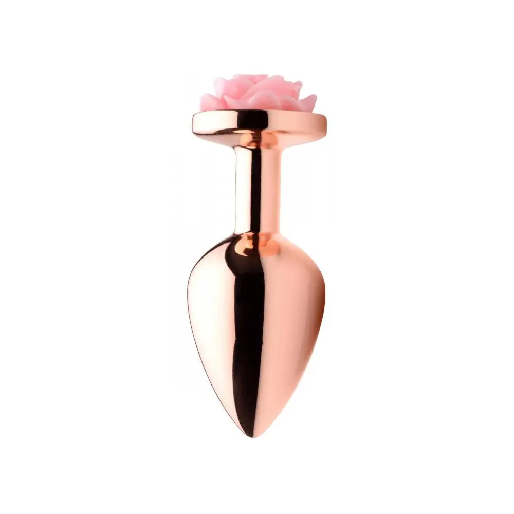 Booty Sparks™ Rose Gold Anal Plug with Pink Flower - Butt