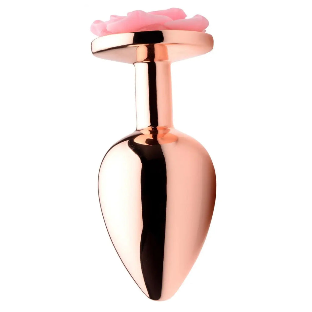 Booty Sparks™ Rose Gold Anal Plug with Pink Flower - Butt