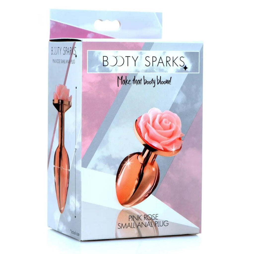 Booty Sparks™ Rose Gold Anal Plug with Pink Flower - Butt